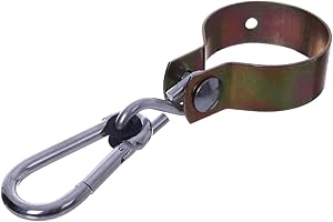 NAJDER Crochet de Balançoire Rond Ø 100 mm avec Mousqueton, Crochet Pivotant Galvanisé, Fixation de Poteaux Ronds pour Aire de Jeux Hamac Corde Extérieur Jardin, Durable