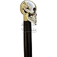 Samara Nautical Full Brass Head Skull Design Cane Black Wooden Stick Vintage Gift for Men Gift