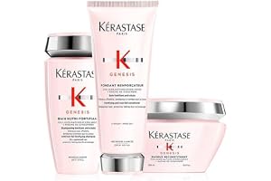 Kérastase hårvårdsset Genesis Bain Nutri-Fortifiant 250 ml, Genesis fondant Renforcator 200 ml och Masque Reconstituant 200 m