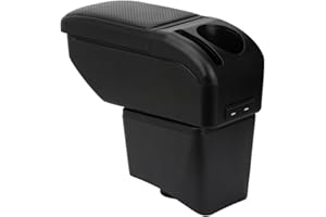 ZENVI Braccioli Compatible with Volkswagen VW Polo Braccioli 2010-2018 Console Centrale Organizer Immagazzinaggio Scatola Utilizzabile Per Autisti Supporto Gomito(Stile Fibra Carbonio)