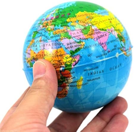 Velishy(TM) World Map Earth Squeeze Foam Ball Hand Wrist Exercise Stress Relief Ball