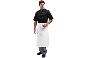 Tablier de cuisine blanc en polycoton avec taille standard 91,4 x 76,2 cm