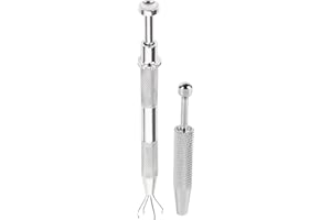 KAKAKE Strumento per afferrare la sfera da piercing, supporto a dente in acciaio inossidabile per la riparazione di orologi e occhiali da vista(Artiglio gemma a artigli (trombone))