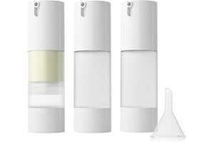 LONGWAY 3 STÜCKE 30ml Airless Pumpspender Leer,creme spender reiseflaschen zum befüllen，Pumpflasche，Nachfüllbar Vakuum Kosmetikbehälter，Leer Lotion Pumpflasche für Reise Home Verwendung