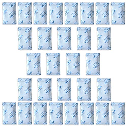 30 x 10 g. Paquets Tyvek de gel de silice E-Cron. Dessiccateur de gel de silice en sachet, pur, sûr et réutilisable. Pochettes de déshumidificateur renouvelables - Absorbe l'humidité.