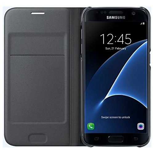 Samsung Flip Wallet - Funda Oficial Galaxy S7  Color Negro- Versi  n espa  ola