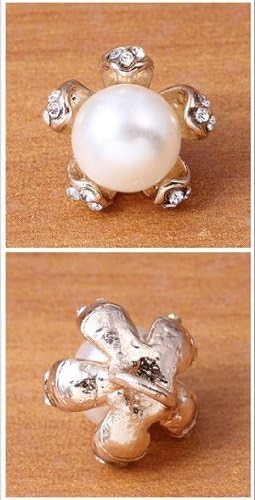 20pc Gold Plated Pearl Crystal Handmade Handle Button Garment Sewing Buttoms 15mm in diameter J1515