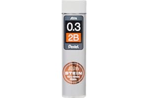 Pentel Ain Stein Mecánico Recarga Cables - 0.3mm-2B-1 Tubo de 15 Cables