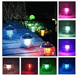 [Einfach zu bedienen] Das Solarpanel befindet sich oben auf den wasser schwimmende lampen, mit einem Ein / Aus-Schalter an der Unterseite. Das schwebende Solarlicht ändert automatisch die Farbe, wenn Sie den Boden einschalten