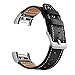 Produktbild Compatibel Fitbit Charge 2 Armband Leder in 4 Farben, Unisex Classic Leather Bracelet Smart Watch Uhrenarmband Ersatzarmband für Fitbit Charge 2. (Schwarz)