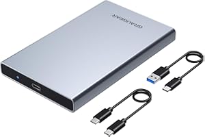 GRAUGEAR | Custodia Type-C® per 2.5" SATA SSD/HDD | USB 3.2 Gen2 10Gbit/s | USAP | Custodia in alluminio | USB-A | USB-C | G-2501-AC-10G