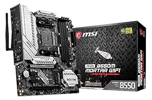 MSI MAG B550M Mortar WiFi AMD AM4 DDR4 M.2 USB 3.2 Gen 2 HDMI Micro ATX Gaming Motherboard AMD Ryzen 5000 Series Desktop Processors