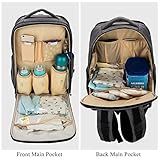 Lekebaby Baby Wickelrucksäcke mit Wickelauflage und Kinderwagen Haken, Grau - 5