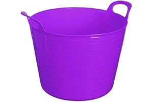My Home Essentials® 15 Litre Small Flexi Tub Garden Home Flexible Colour Rubber Storage Container Bucket Flex Tub (Purple)