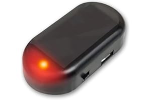 BAOMUMAYE Solar Security Light for Cars - Solar-Powered Fake Car Alarm Flashing Red LED Light, Anti-Theft Dummy Alarm Warning Light with USB Backup Charging, Waterproof ABS for Vehicle (Black, 1 Pc)