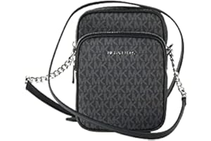 Michael Kors Jet Set Travel Signature - Bolsa bandolera de PVC con logotipo mediano