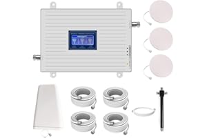 KKBSTR Amplificateur de Signal 2G 3G 4G, Amplificateur GSM DCS UMTS LTE Tri-Bande, Trois Antennes Intérieures