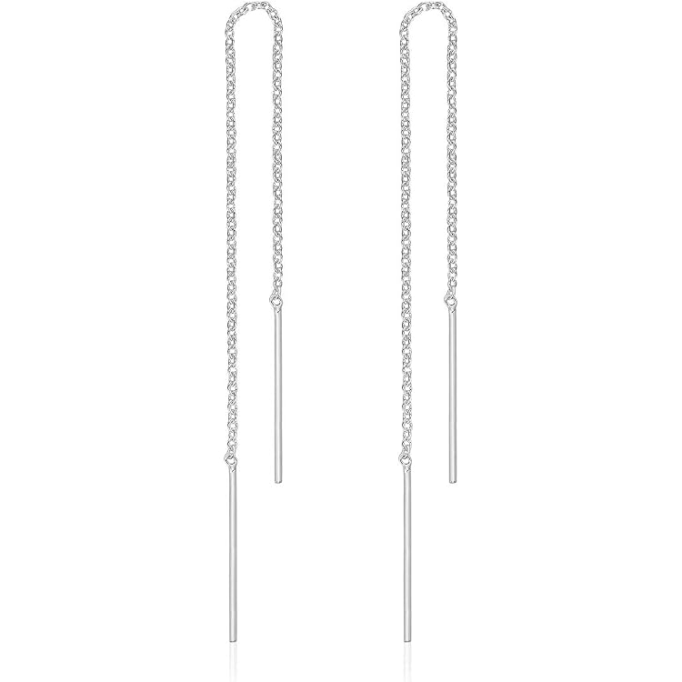 Boucles D'oreilles Pendantes DTPsilver - Argent 925 Plaqué Or Rose - Forme Spirale Carrée - Longueur 82 Mm