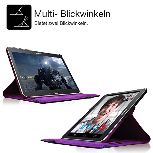 Fintie Samsung Galaxy Tab 4 10.1 Hülle – 360° Drehbarer Stand Smart Cover Case Schutzhülle Tasche Etui mit Ständerfunktion Auto Schlaf / Wach Funktion für Galaxy Tab 4 10.1 SM-T530 SM-T535 Tablet, Lila - 7