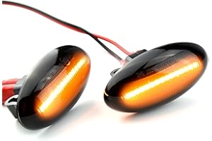 MKptopia Indicatore luminoso laterale a LED per parafango anteriore, indicatore di direzione, Compatibile con Peu-geot 307 206 207 407 107 1007 108 607, Compatibile con Citro-en C1 C2 C3 C5