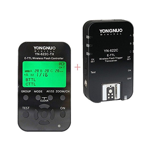 YONGNUOYN622C-KIT Wireless i-TTL Flash Trigger Kit with LED Screen for Canon Cameras, includes YN622C-TX Controller and YN622C Transceiver + WINGONEER Flash Diffuser