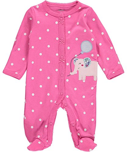 Carter's Baby Girls' "Elephant Party" Footed Coverall - pink, newborn