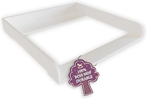 Puckdaddy Matelas à langer Lasse - 80x80x10 cm, matelas à langer en bois MDF blanc, compatible avec les commodes Ikea Hemnes, matériel de montage pour fixation murale inclus
