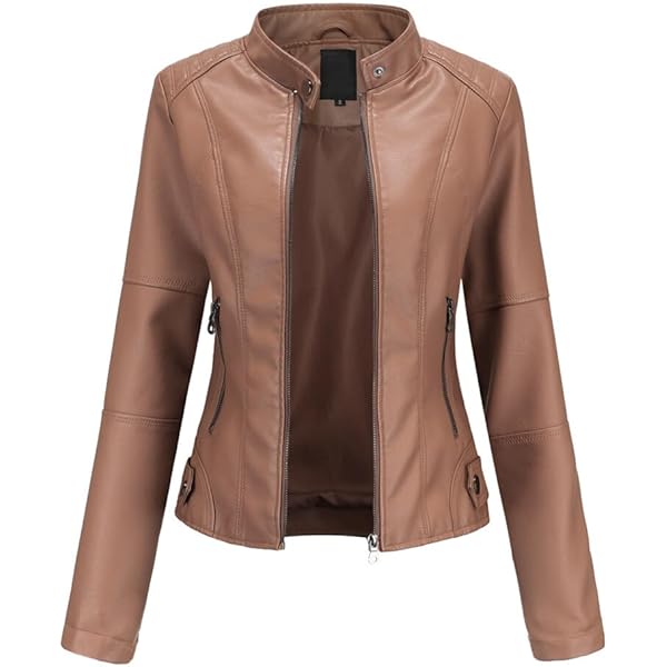 Damen Kurze Kunstler Bikerjacke, Reißverschlusspassen PU