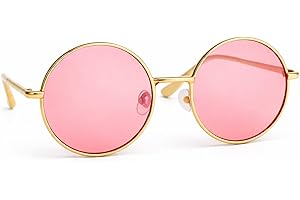 TK Gruppe Timo Klingler Hippie Brille Sonnenbrille rund rosa Accessoires für Fasching & Karneval - 70er 80er Jahre Zubehör wie John Lennon