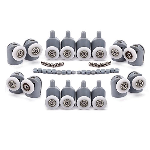 Lance Home 8 stk Obere / Untere Duschkabinenrollen Türrolle Schiebetürbeschlag Glastürrolle Rollenführung Rolle 25mm - 5