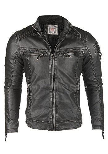 Cipo & Baxx Herren Kunstlederjacke Bikerjacke CM124-BLACK
