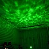 Lunsy Ozean Projektor Nachtlicht Kinder Atmosphäre Tischlampe mit Multifunktionale Fernbedienung (Musik-Eingang/ 7Lichtmodi/4 Naturklänge ), für Schlafzimmer Babyzimmer Kinderzimmer, TF Steckplatz/USB Klinken Kabel, Schwarz - 6