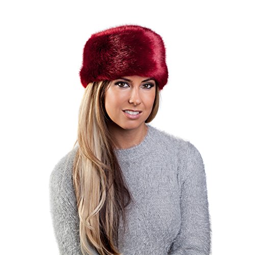 Faux Fur Russian Hat - Ruby Red. Large (59cm approx)