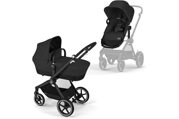 CYBEX Gold EOS Lux Poussette 2-en-1, Système pour Voyage, De la naissance à 22 kg (env. 4 ans), Moon Black