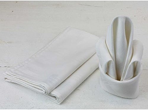 Elegant Fabric Napkins 45 x 45 cm/100% Cotton, Matching Tablecloths Available in Different Colours//Serviette Napkins Table Linen Dinner Table Decoration Mouth Napkin Textile Napkins, White, 6er Set Servietten