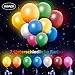 Produktbild TURATA 50 pcs LED Luftballons Blinkend Bunt 7 Farben Balloons 24 Stunden Leuchtdauer für Party Geburtstag Feiertag Hochzeit Weihnachten