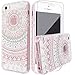 Price comparison product image iPhone SE Case, iPhone 5 5s Silicone Case [with Tempered Glass Screen Protector], Yoowei® Crystal Clear Tribal Henna Mandala Floral Totem Series Protective Case for iPhone SE/5/5s