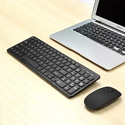 Sunnyday Sunday Kit Clavier et Souris sans Fil Noir Ultra-Plat MLD-568 pour Ordinateur de Bureau Loptop Classic Office Set