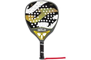 Joma Pala de Pádel Profesional Gold Pro, 350 g - Forma Diamante con Mango Extralargo - Tubular y Plano 100% Carbono con Núcleo Flexo Black EVA - Tecnología Rotation y Vibra-out - Incluye Funda