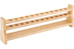 OLYCRAFT Estante para Tubos de Ensayo de Madera con 12 orificio Soportes para Exhibición de Tubos de Ensayo de 20ml para Tubos de Centrífuga para Laboratorio de Química de Tubos de Ensayo