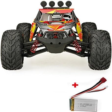 DAZHONG RC Car, 1:12 Scale RTR IP4/Waterproof Electronics High Speed Off-Road Racing Truck with 2.4G 4WD Super Big Car Tire 7.4V 1500mAh Includes Bonus Battery