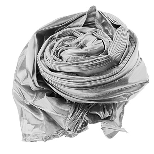 Preisvergleich Produktbild Bauchtanzschleier Bauchtanz Schleier Tanzschleier Schal Fasching Karneval Samba Kostüm Tuch Halbrundtuch Silber