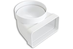 La Ventilazione CGV126B Curva Verticale in ABS da Tubo Tondo a Rettangolare, 100 mm - 120x60 mm