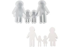 ‎ALEFBET ALEFBET Silikonformen Gießformen，DIY Silikon Gießform，Gipsformen zum Gießen，Epoxidharz Formen（Eine vierköpfige Familie）