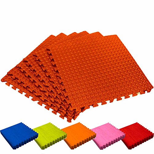 Preisvergleich Produktbild #DoYourFitness Schutzmatten Set 6X Puzzle Unterlegmatten Bodenschutz für Gymnastikräume - Matten Schutz vor Kratzern Stößen Dellen Lärm - 6X Steckelemente á 60 x 60 x 1,2 cm (ca. 2,2m²) Orange