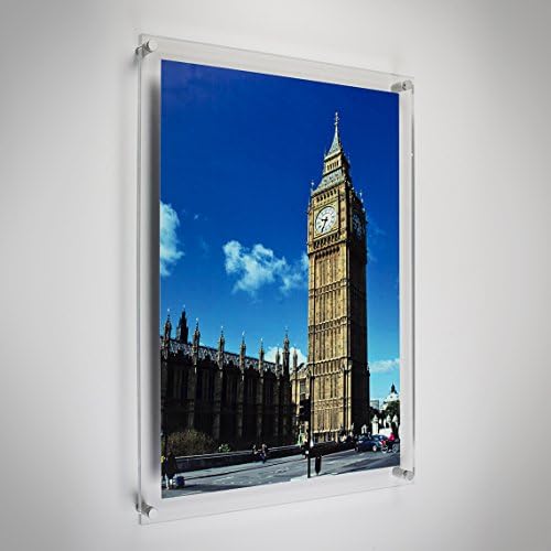 LUMINATI Wall mounted Acrylic Photo Frames A3 print - panel size 480mm x 358mm