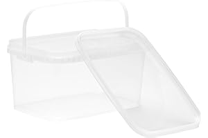 ‎NIPTER Nipter Eimer mit Deckel 5l, Eimer 5,8l rechteckig, Plastikeimer transparent, stapelbar, 5 Stück