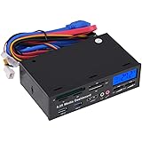 PC Front Panel Internal Card Reader, 5.25inches 2 USB 3.0 Hub Multifuntion Media Dashboard Front Panel, Card Reader with LCD