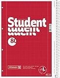 70 g/m² papel de escritura Brunnen 106790818 1067908 Bloc de notas/Collegeblock Student (para zurdos, A4, cuadriculado, línea 28, 70 g/m², 80 hojas, con espiral Derecho) 5 unidades
