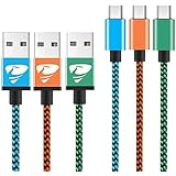 Micro USB Cables 2m/6.6ft Rephoenix Android Cable (3 Pack) Nylon Braided USB Cable- for Samsung, Nexus, LG, Sony, HTC, Motorola, Kindle, PS4 Controller and More-Blue, Green, Orange